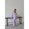 Müslin kumaş kimono lila pt