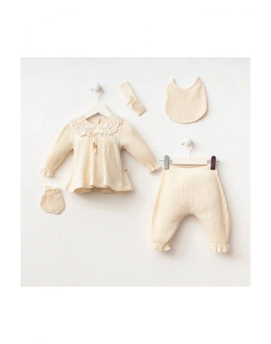 Miniycool 7074 Mnz Marka Linda Model Yeni Doğan Hastane Çıkışı Kız 5li Set