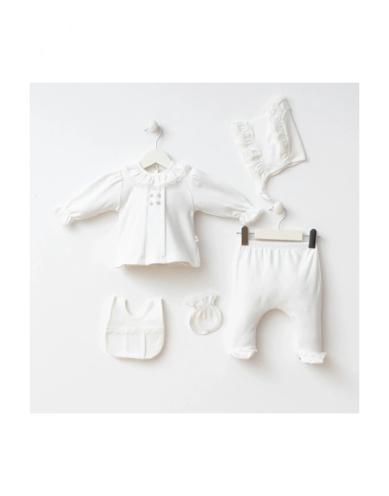 Miniycool 7086 Mnz Marka Elegant Yeni Doğan Hastane Çıkışı Kız 5li Set