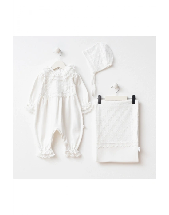 Miniycool 6001 Mnz Marka Tulumlu Kız Bebek Kutu Set 0-3 Ay,Yeni Doğan