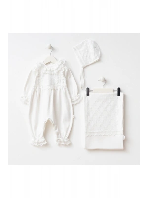 Miniycool 6001 Mnz Marka Tulumlu Kız Bebek Kutu Set 0-3 Ay,Yeni Doğan