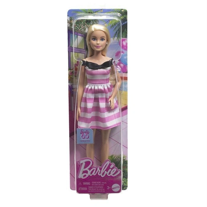Mattel Barbie 65.Yıl Özel Pembe Elbiseli Bebek HTH