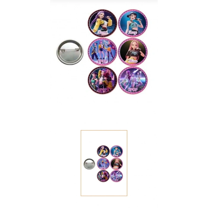 K-POP 6lı Parti Rozeti
