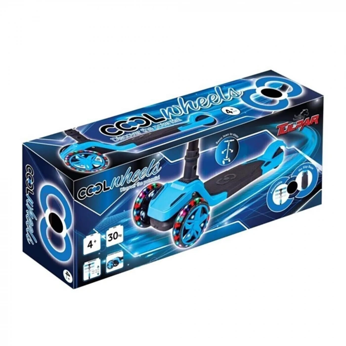 Furkan Cool Tulpar Işıklı Katlanır Scooter Mavi