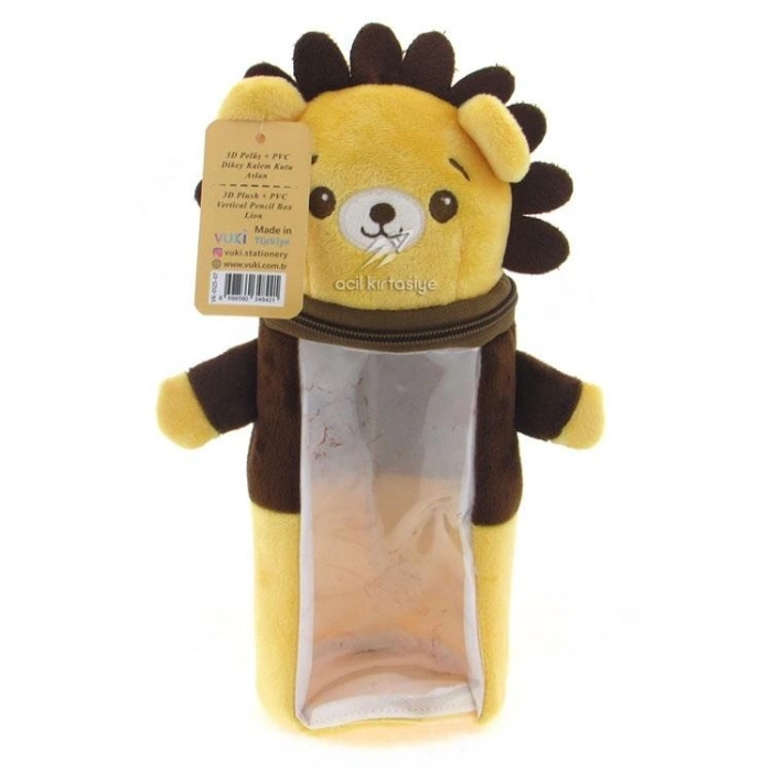 Vuki 3D Peluş Yatay Kalem Kutu Aslan 0124-07