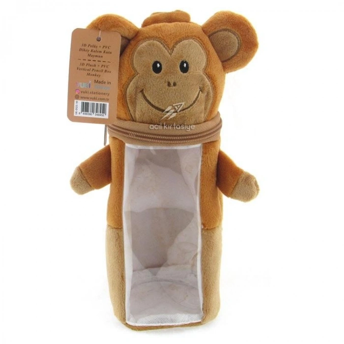Vuki 3D Peluş Yatay Kalem Kutu Maymun 0124-10