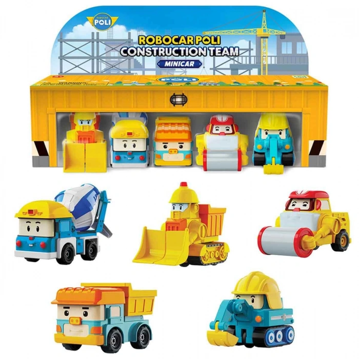 ROBOCAR POLİ MİNİ İNŞAAT ARAÇLARI 5Lİ SET