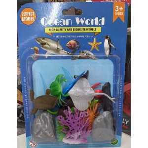 Seher Plastik Figür 12 Deniz Hayvanı Ve 1 Ağaç HY7