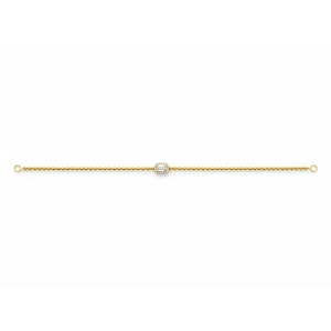 14 ayar Taşlı ve Top Zincirli Bileklik