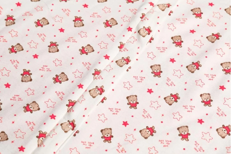 Ayıcıklı Desen Yün Çift Katlı Kolsuz Uyku Tulumu - Fuşya