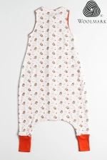 Ayıcıklı Desen Yün Çift Katlı Kolsuz Uyku Tulumu - Turuncu