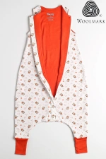 Ayıcıklı Desen Yün Çift Katlı Kolsuz Uyku Tulumu - Turuncu