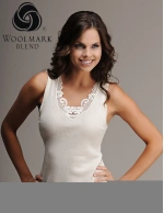 Kadın Kaşkorse Dantelli Yün Atlet