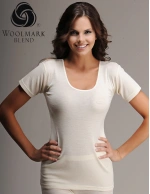 Kadın Ribana Biyeli Yün Kısa Kollu