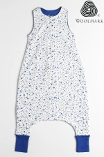 Yıldız Desen Yün Çift Katlı Kolsuz Uyku Tulumu - Mavi