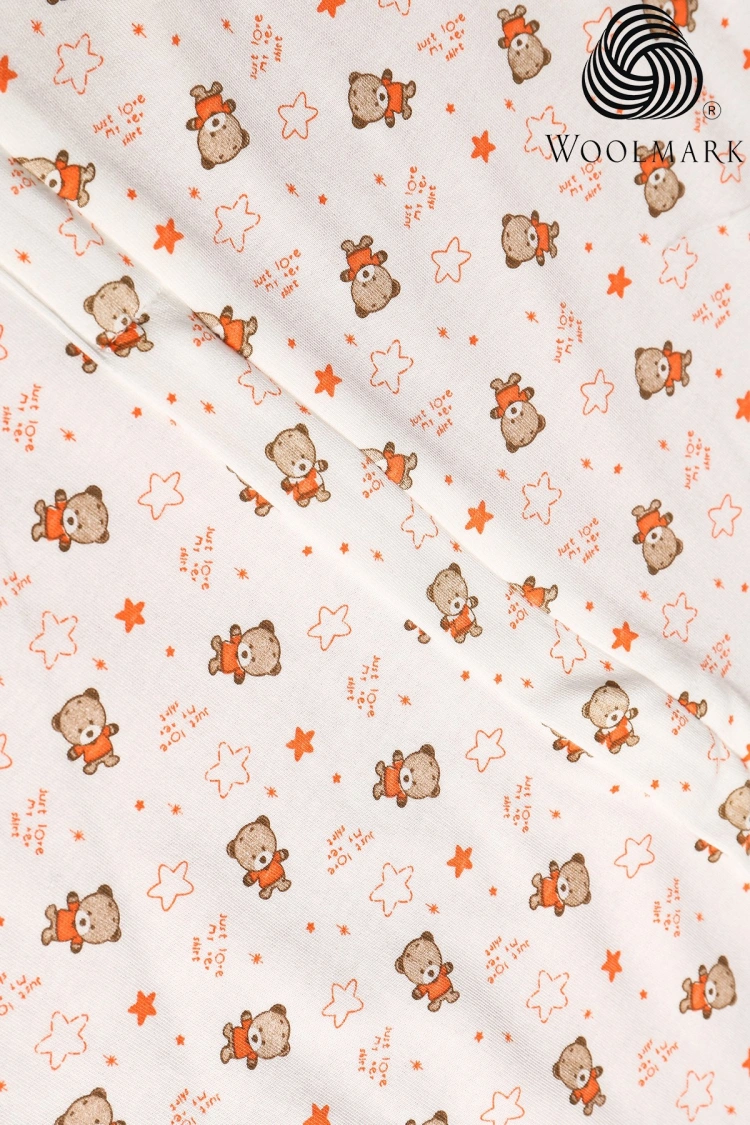 Ayıcıklı Desen Yün Çift Katlı Kolsuz Uyku Tulumu - Turuncu