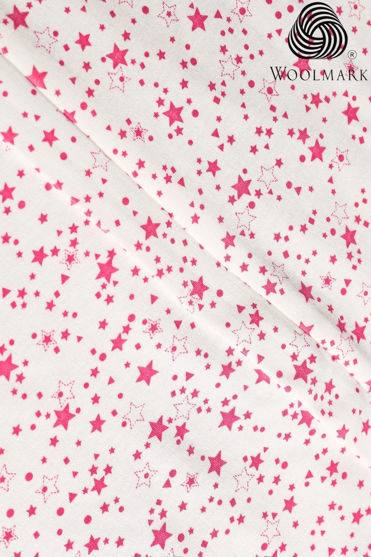 Yıldız Desen Yün Çift Katlı Kolsuz Uyku Tulumu - Fuşya