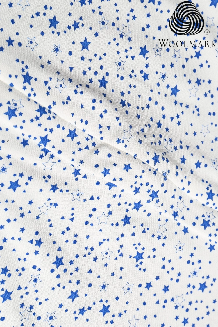 Yıldız Desen Yün Çift Katlı Kolsuz Uyku Tulumu - Mavi