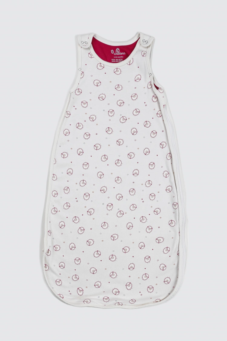 Kuzucuk Desen Yün Çift Katlı Ayaksız Uyku Tulumu-Fuşya