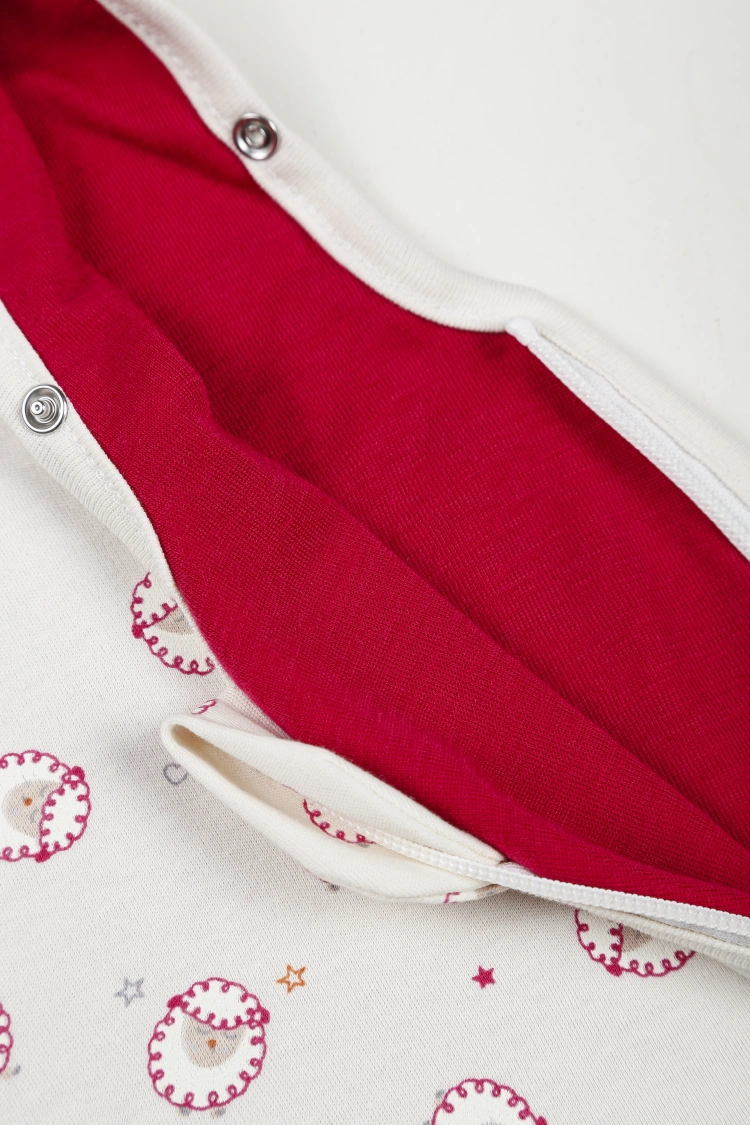 Kuzucuk Desen Yün Çift Katlı Ayaksız Uyku Tulumu-Fuşya