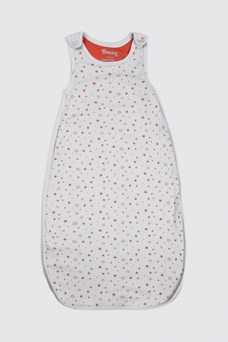 Yıldız Desen Yün Çift Katlı Ayaksız Uyku Tulumu- Turuncu