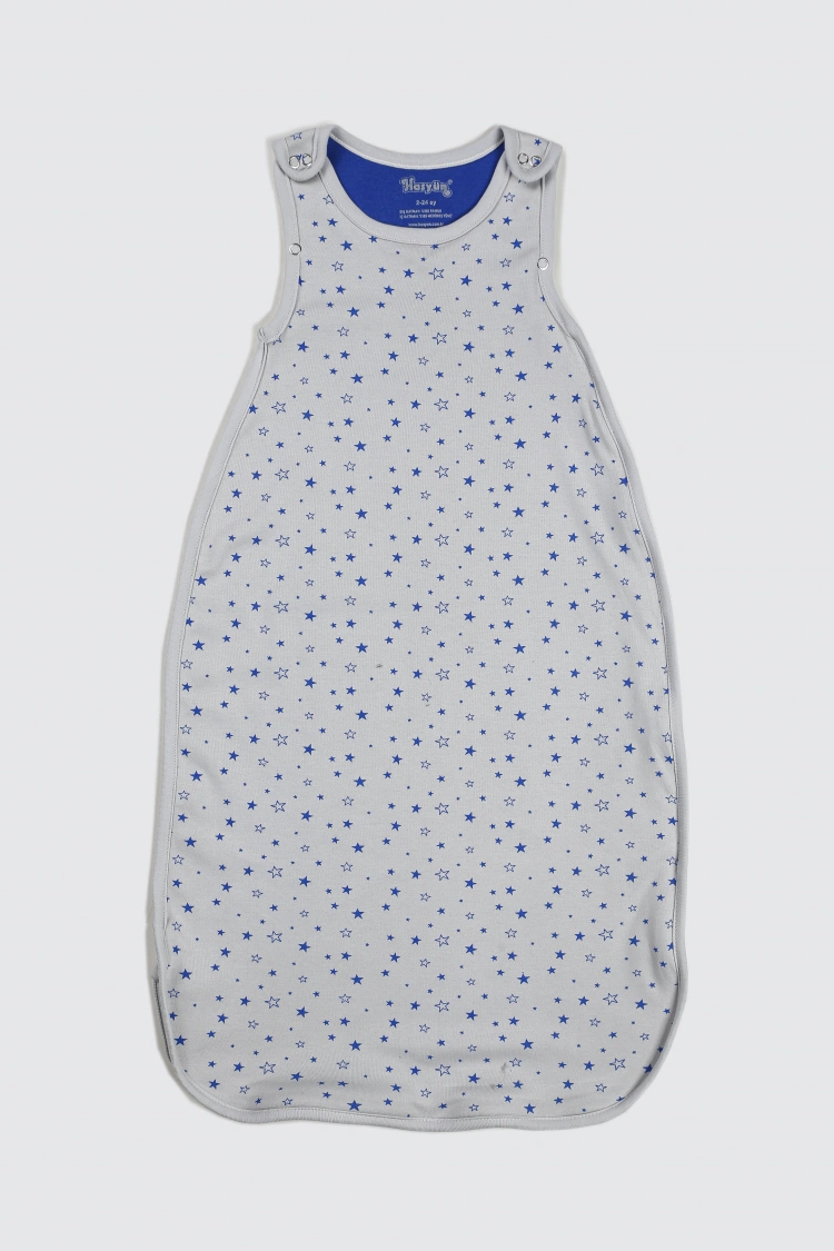 Yıldız Desen Yün Çift Katlı Ayaksız Uyku Tulumu - Mavi