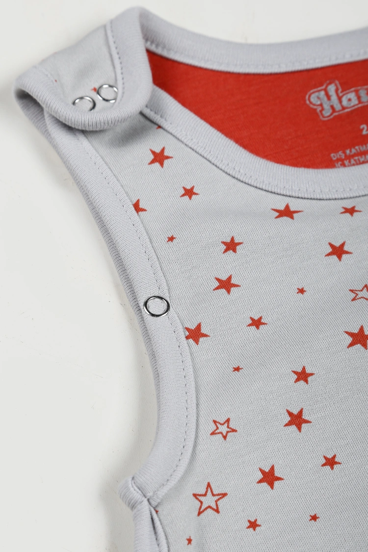 Yıldız Desen Yün Çift Katlı Ayaksız Uyku Tulumu- Turuncu