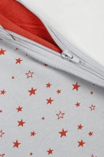 Yıldız Desen Yün Çift Katlı Ayaksız Uyku Tulumu- Turuncu