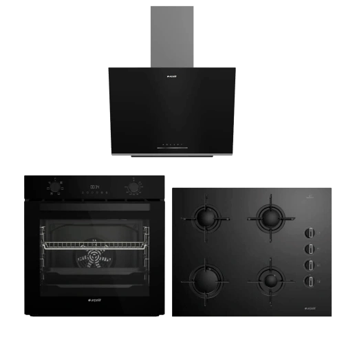 Arçelik Eko Siyah Cam Ankastre Set