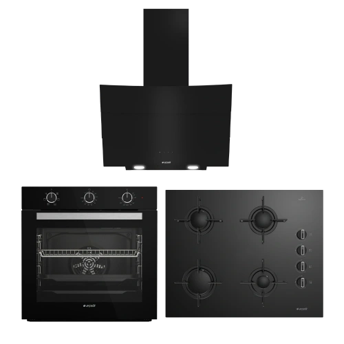 Arçelik Siyah Analog Ankastre Set