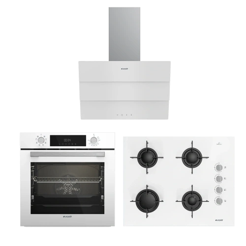 Arçelik Star Beyaz Cam Ankastre Set