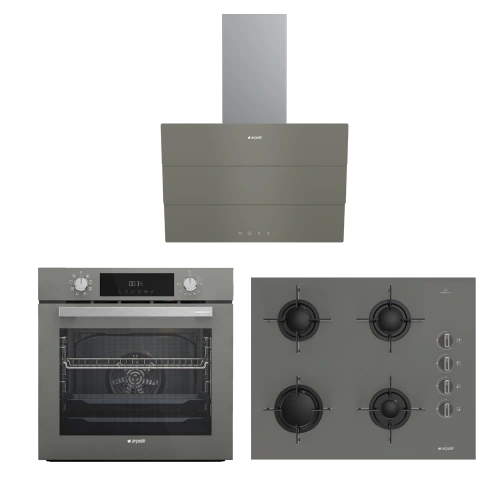 Arçelik Star Gri Cam Ankastre Set