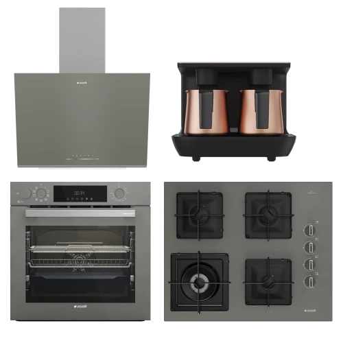 Arçelik Yeni 4Lü Bakır Telveli Ankastre Set