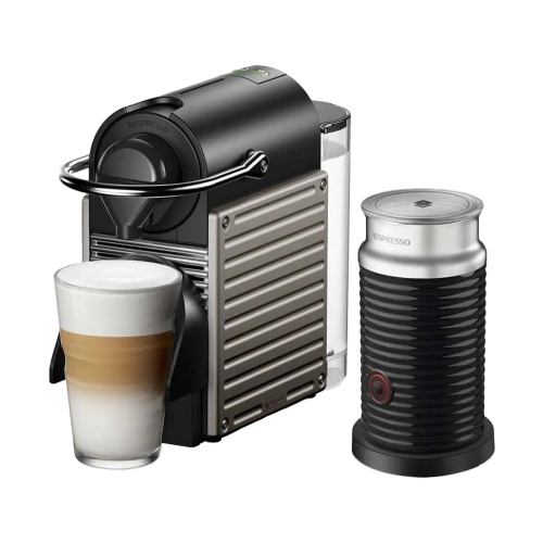 Nespresso C66T Pixie Titan + Aeroccino 3 Bundle Kahve Makinesi, Gri