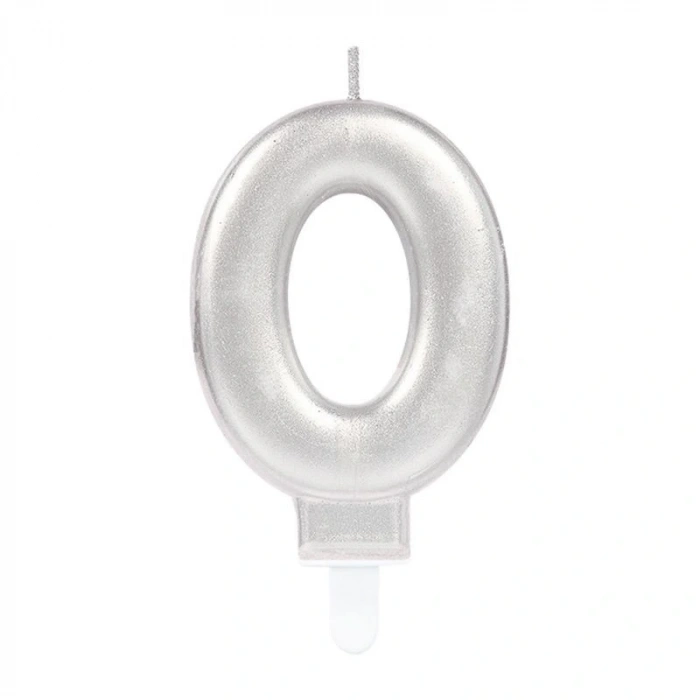 0 Rakam Mum Gümüş Renk