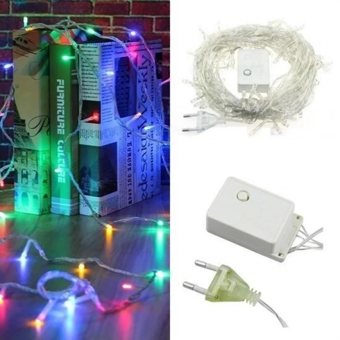 10 Metre 100 Ledli 8 Fonksiyonlu Karışık Renkli RGB Led a