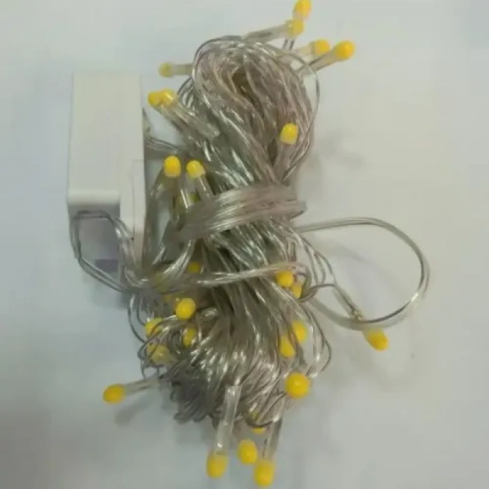 10m 100 LED Damla Uçlu Beyaz Işık Şeffaf Kablo