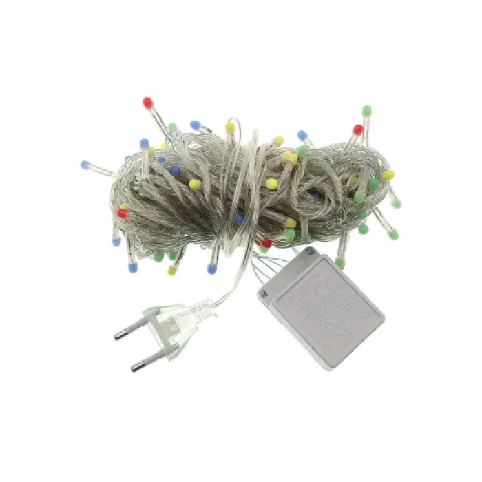 10m 100 LED Damla Uçlu Mavi Işık Şeffaf Kablo