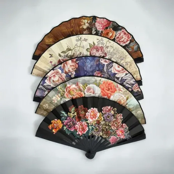 12li 3 Model Desenli Yelpaze Seti