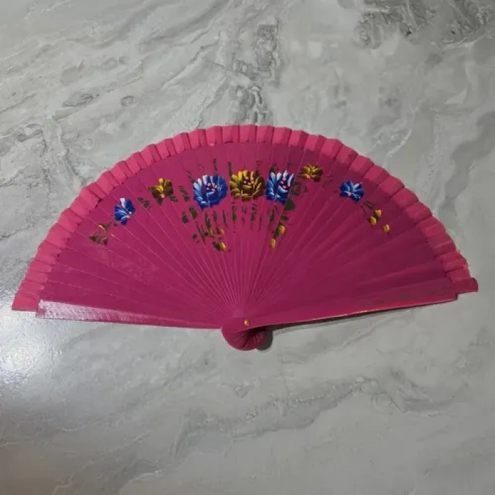 12li Bambu Çift Taraflı Renkli Yelpaze