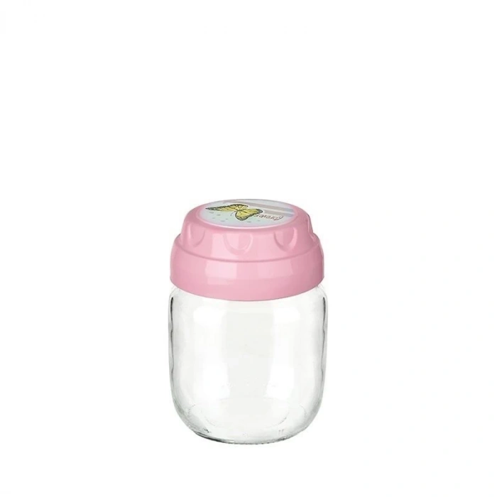 3lü Set Vintage Dekoratif Desenli Cam Kavanoz 425ml - 14,3 Oz