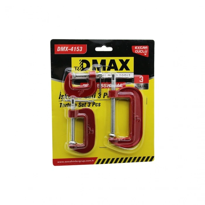 Dmax-4153 ( 3pcs ) ( Mini ) İşkence Mengene Seti ( Çelik Karbon ) ( 25-50-75mm )*72