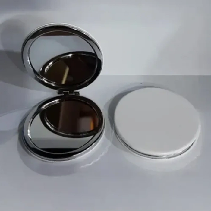 Beyaz Yuvarlak Büyüteçli Cep Aynası