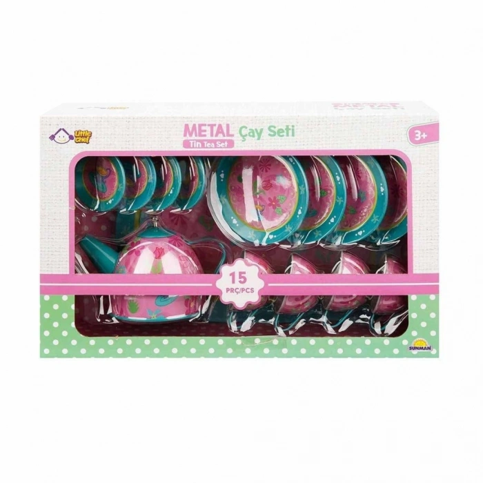 Mey İthalat® 02169 Metal Oyuncak Çay Takımı 15 Parça -