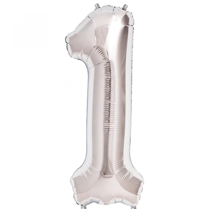 BFS   1 Rakam Folyo Balon Gümüş  40 inç