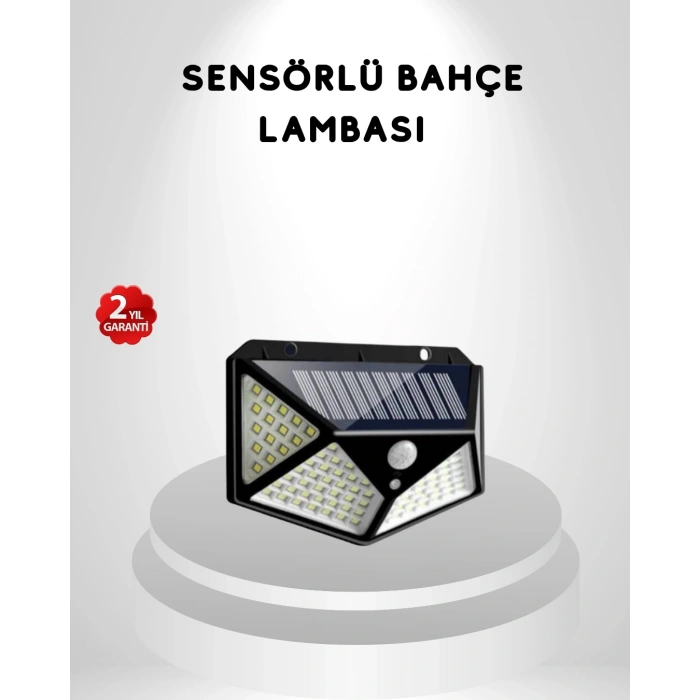 BFS 100 LED Güneş Enerjili Bahçe Lambası – PIR Sensörlü, IP65 Su Geçirmez Dış Mekan Aydınlatma