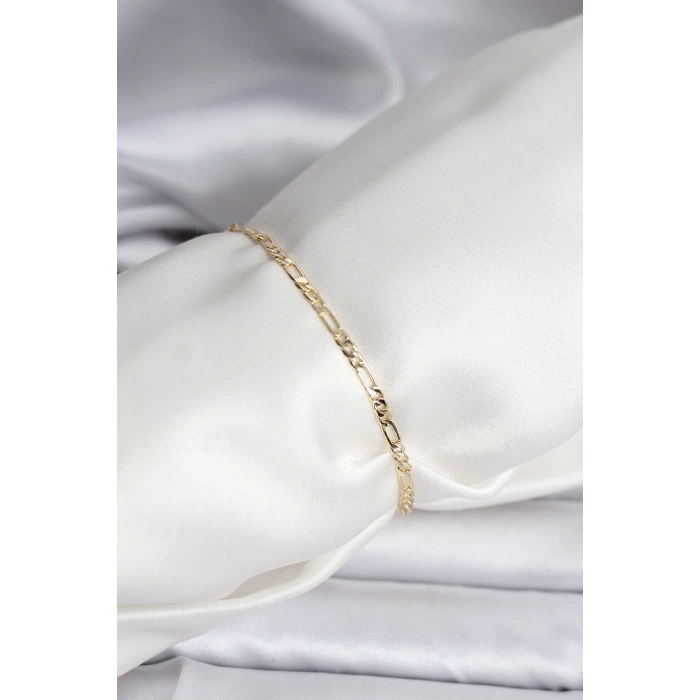 BFS 14K Gold Renk Kaplama Minimal Zincir Model CM Kadın Bileklik