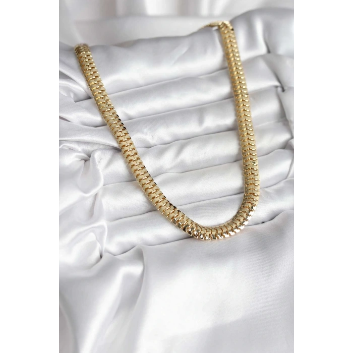 BFS 14K Gold Renk Kaplama Zincir Modelli CM Kadın Kolye