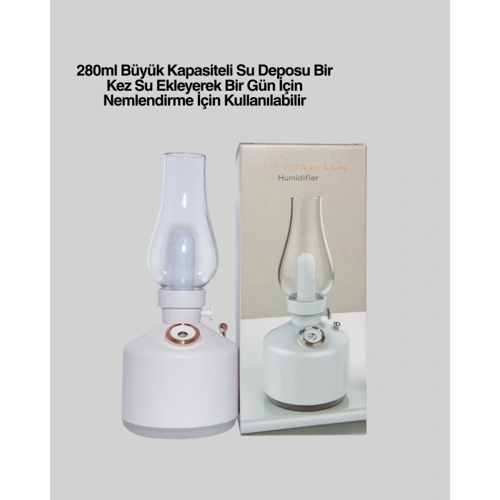 BFS 280 ml Tanklı Retro Gaz Lambası Difüzör USB Şarjlı Hava Nemlendirici