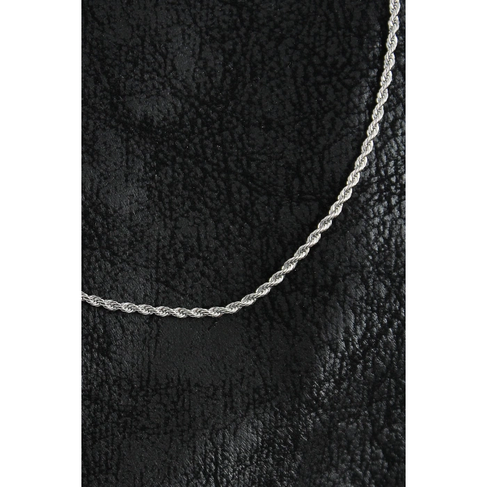 BFS 316L Çelik Halat Zincir Model Gümüş Renk Erkek Kolye